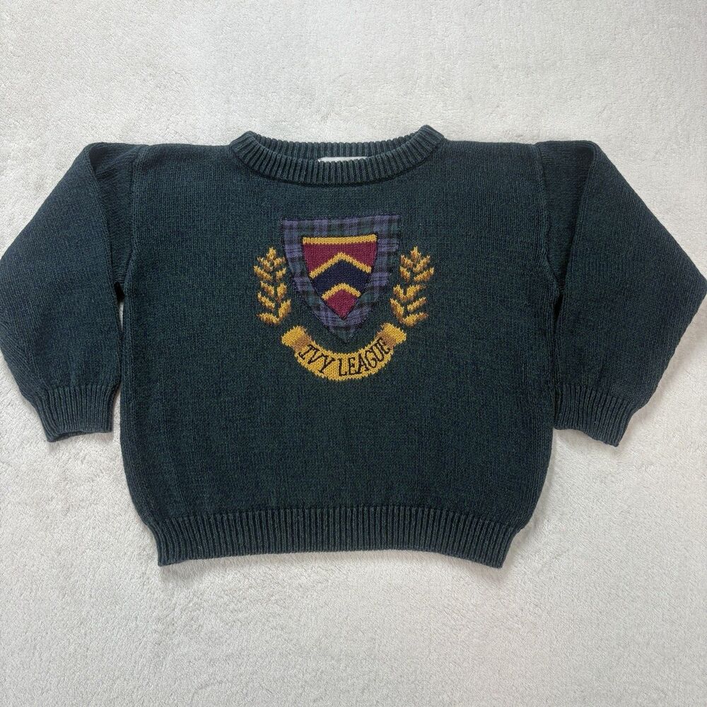 Vintage 90s Eagles Eye Sweater Toddler 3T Pullover Ivy League Academia Preppy